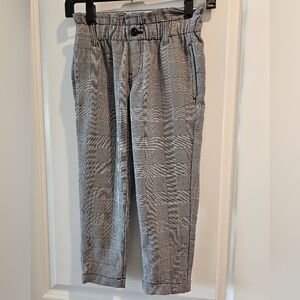 sz 6 Thereabouts black & white houndstooth paperbag elastic waist slacks pockets